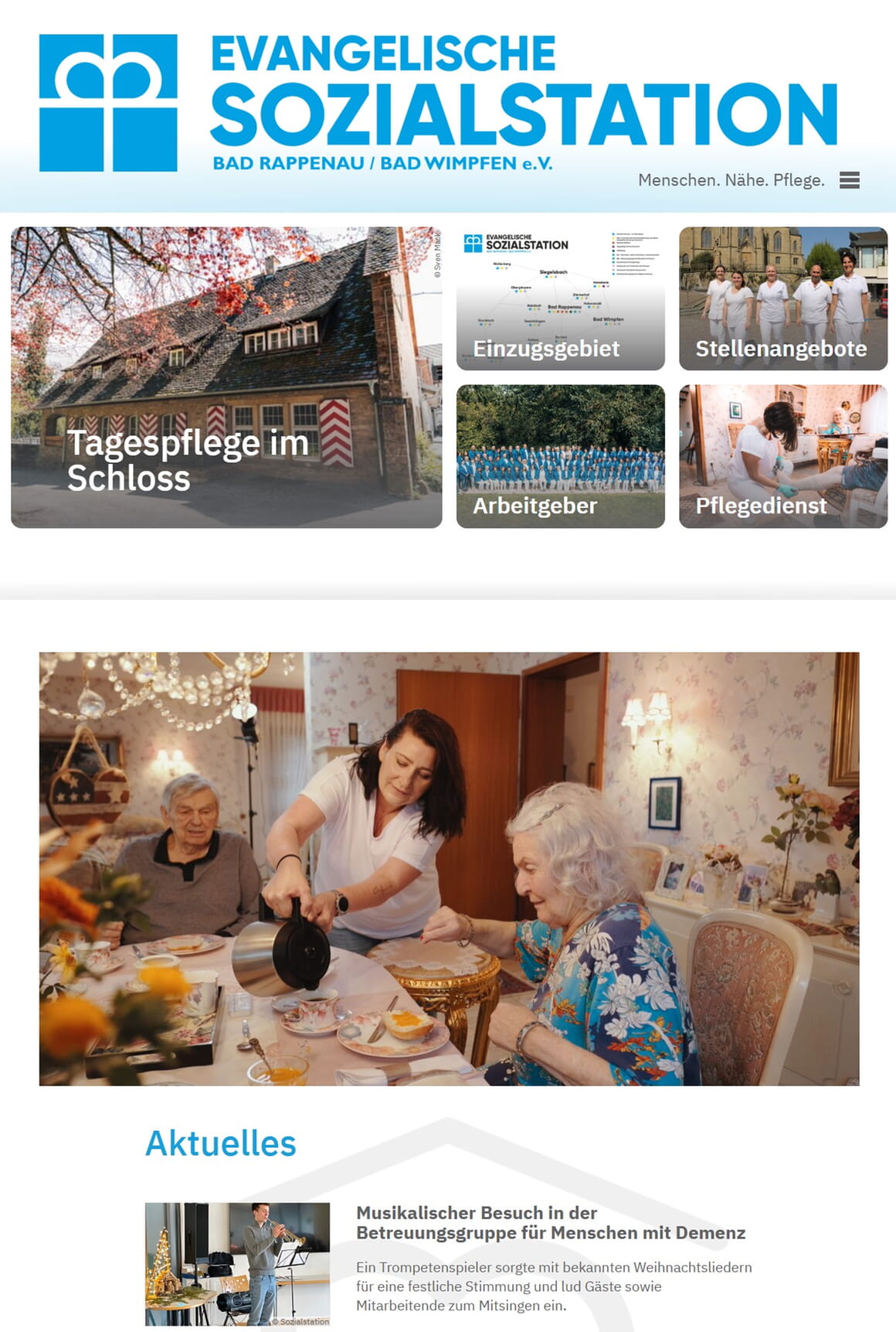 Neue Homepage Screenshot